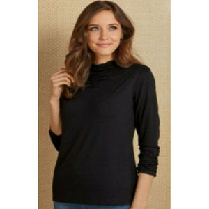 Soft Surroundings Black Long Sleeve Top Womens Small